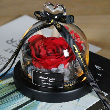 Captivating Glass Rose Lamp in Elegant Dome - A Cherished Emblem of Love