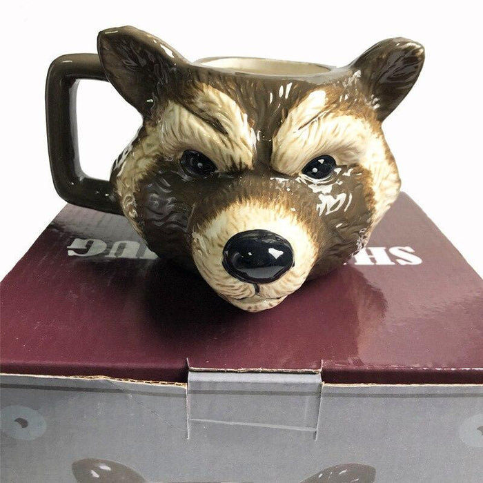 Charming 3D Raccoon Ceramic Mug Set