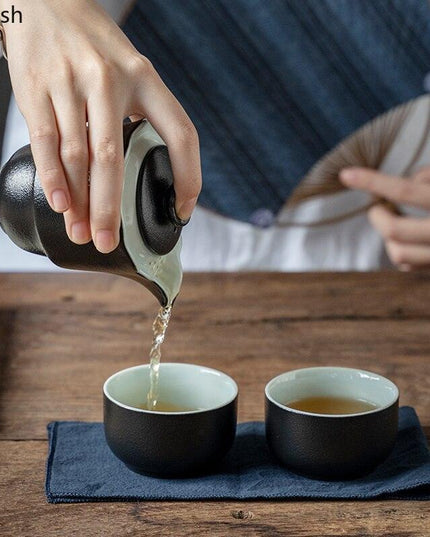 Sleek Black Ceramic Tea Set: Elevate Your Brewing Experience with Timeless Elegance