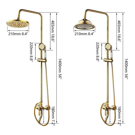 Luxurious Golden Opulence Brass Rainfall Shower Set