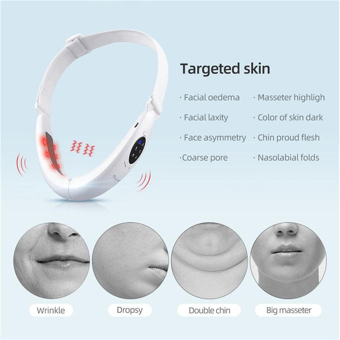 Facial Sculpting Beauty Device with Red Light Therapy and EMS Massager - Enhance Facial and Neck Definition