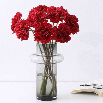 Silk Carnation Floral Arrangement - 10-Stem Bouquet for Celebrating Teachers and Mothers