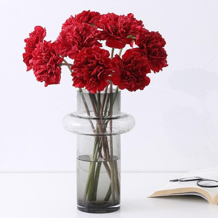 Realistic Silk Carnation Bouquet Set - 10 Stems for Teachers & Mothers' Day
