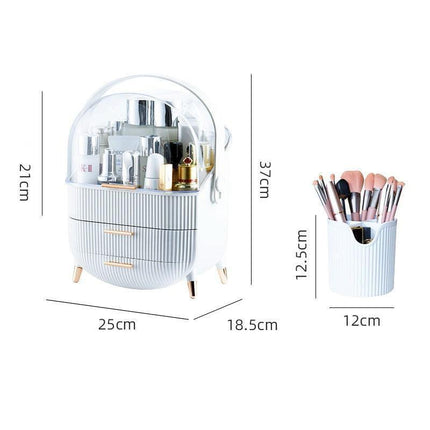 Elegant Makeup and Jewelry Storage Solution with Spacious Organization Compartments