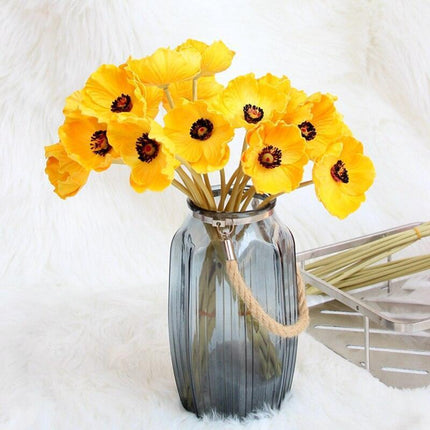 Elegant 10-Piece Premium PU Poppy Floral Arrangement - Transform Your Space with Stunning Decor