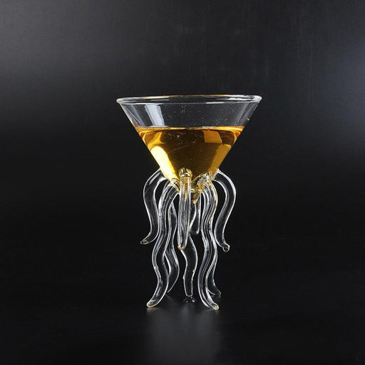 Unique Cocktail Glass Cup with Jellyfish Design - Perfect for Whiskey, Wine, and Martini - Très Elite