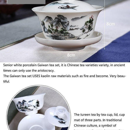 Zen Harmony Exquisite Hand-Painted Porcelain Tea Set - Limited Edition Collection
