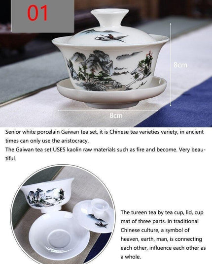 Zen Harmony Exquisite Hand-Painted Porcelain Tea Set - Limited Edition Collection