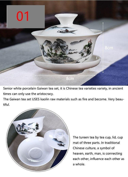 Zen Hand-Painted Porcelain Tea Set - Elegant Limited Edition Masterpiece