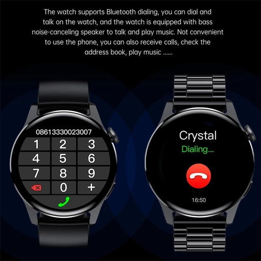 Steel Band Smartwatch for Men with Full Touch Screen, Heart Rate Monitor, and Waterproof Design
