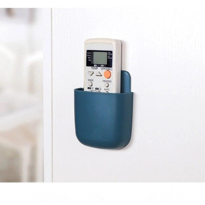 Wall-Mounted Organizer with Phone Charging Port and Remote Control Holder