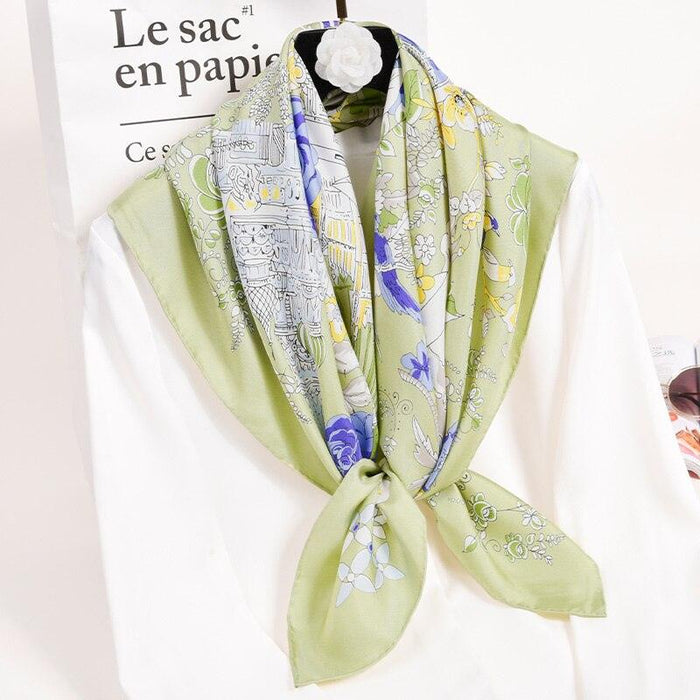 Opulent Silk Elegance Scarf - Printed Hangzhou Luxury
