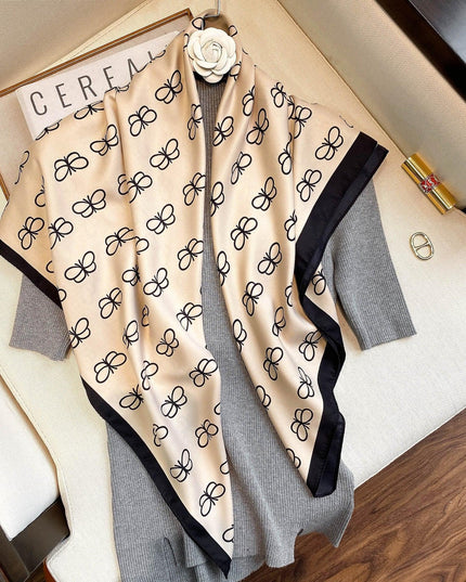 Elegant 90x90cm Silk-Feel Scarf for Women - Luxurious and Versatile Accessory