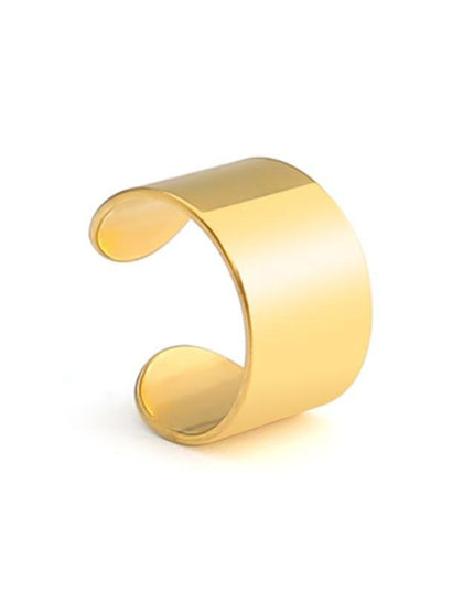 Chic Golden Stainless Steel Clip-On Ear Cuffs - Stylish Accessory for Everyone