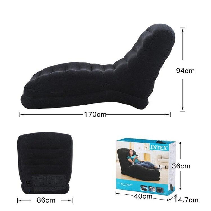 Portable Inflatable Lounge Chair with Backrest, Footrest, and Cup Holder