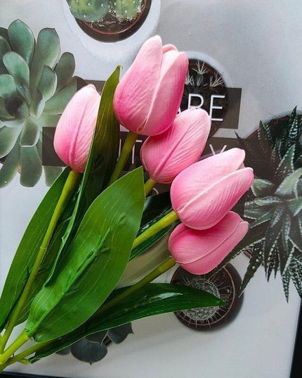 Vibrant Elegance Hot Pink Tulips - Luxurious Floral Touch for a Stylish Home