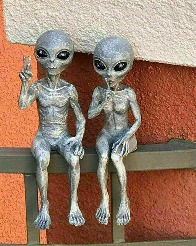 Serene Intergalactic Zen Alien Meditation Sculpture