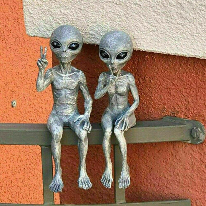 Serene Intergalactic Zen Alien Meditation Sculpture