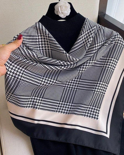 Elegant 90x90cm Silk-Feel Scarf for Women - Luxurious and Versatile Accessory