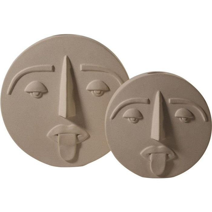 Modern Nordic Charm Ceramic Vase with Unique Face Mask Design