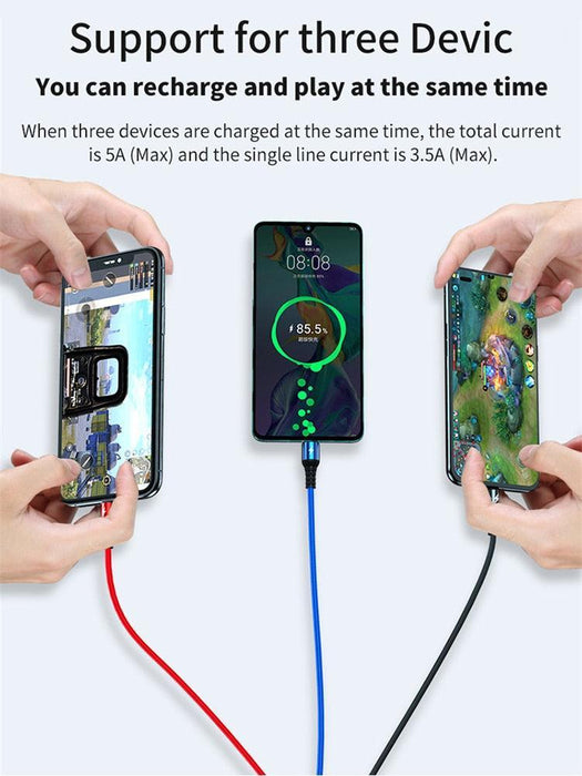 SuperCharge 3-in-1 USB Cable for Huawei, iPhone, and Samsung - Advanced Charging Solution