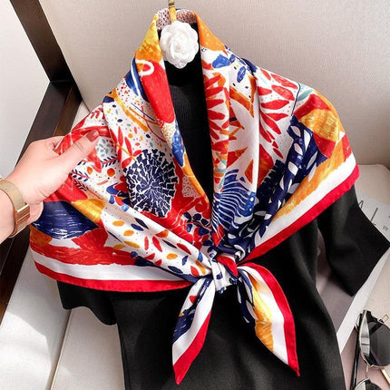 Elegant 90x90cm Silk-Feel Scarf for Women - Luxurious and Versatile Accessory