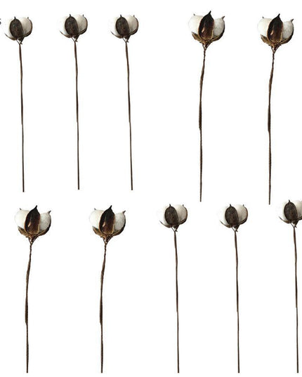 Charming White Cotton Floral Branches Set - Perfect for Rustic Farmhouse Decor