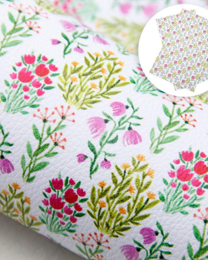 Floral Elegance Synthetic Leather Crafting Sheet