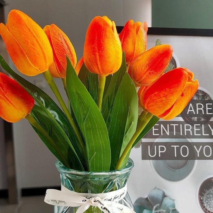 Glamorous Hot Pink Tulip Arrangement: Premium Artificial Floral Luxury