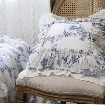 Chic Striped Ruffled Lace Pillowcase for Stylish Home Accents