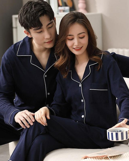 Cozy Couples Winter Cotton Pajama Set - Luxurious Sleepwear for Two