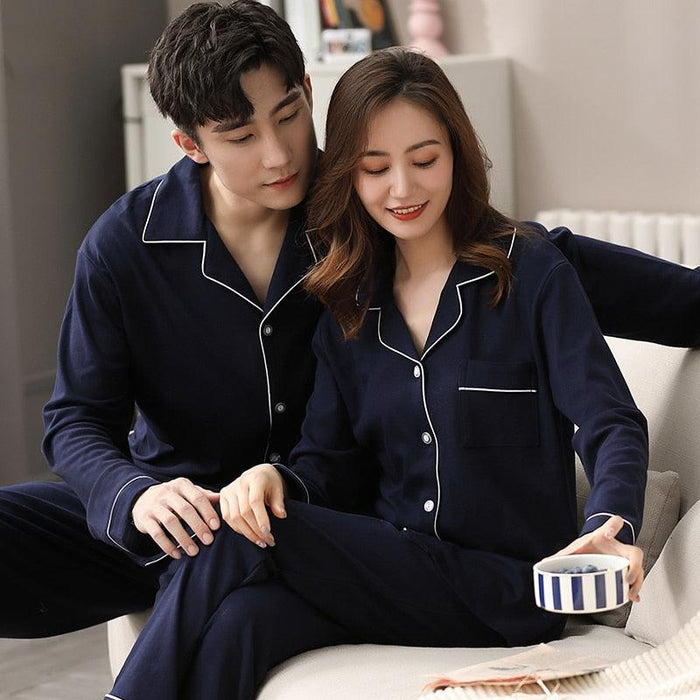 Cozy Cotton Pajama Set for Couples - Premium Sleepwear Duo