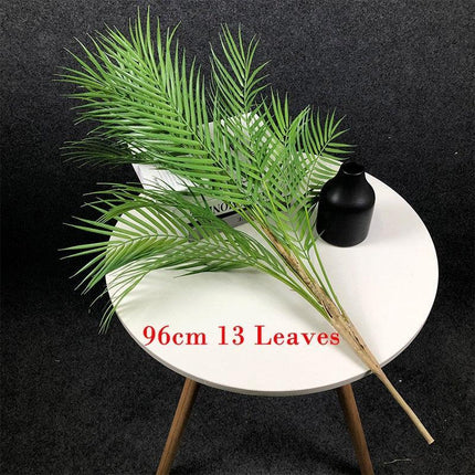 Lush Oasis 96cm Faux Palm Tree with Monstera Leaves - Chic Indoor Decor