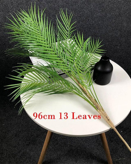Lush Oasis 96cm Faux Palm Tree with Monstera Leaves - Chic Indoor Decor