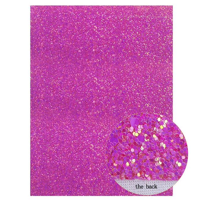 Golden Purple Chunky Glitter Fabric Leather Sheets for DIY Crafts