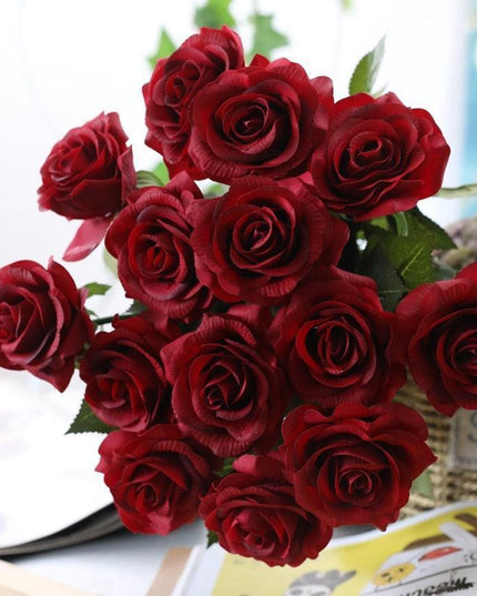 Lifelike Silk Latex Flower Bouquet - Pack of 10