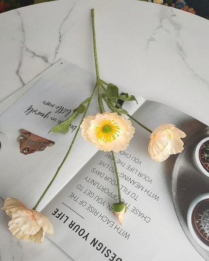 Lifelike Poppy Silk Floral Arrangement