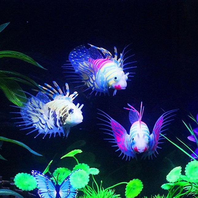 Glow-in-the-Dark Luminous LionFish Aquarium Ornament