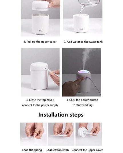 Portable USB Aroma Diffuser and Humidifier with Color Changing Night Light