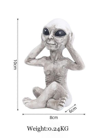 Extraterrestrial Joy: Whimsical Alien Figurine Garden Set