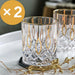 European Elegance Gold Crystal Glassware Collection - Complete Set for Wine, Whiskey, Cocktails, and Beer