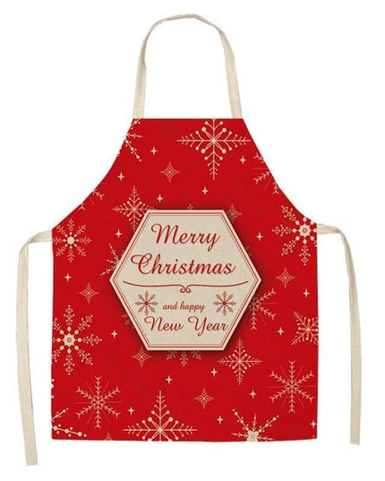 Merry Christmas Linen Cooking Apron - Essential Festive Attire & Gift Idea