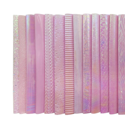 Sparkling Pink Holographic Heart Glitter Fabric - Premium Crafting Delight