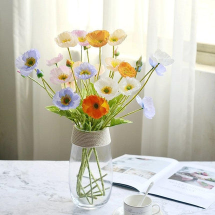 Lifelike Poppy Silk Floral Arrangement