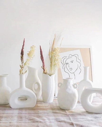 Artistic Abstract Ceramic Vase for Contemporary Dried Floral Arrangements