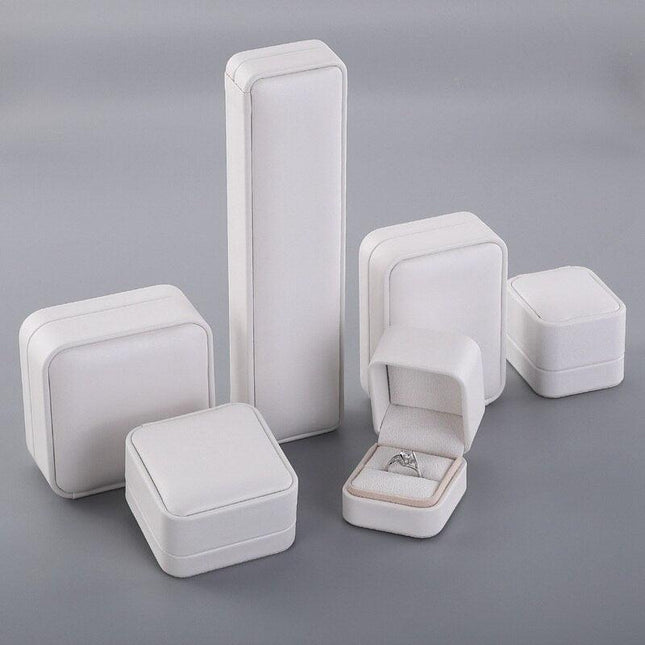 Elegant PU Leather Jewelry Storage Case for Rings, Earrings, and Necklaces