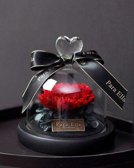 Timeless Floral Display - Preserved Rose Under Glass for Lasting Elegance