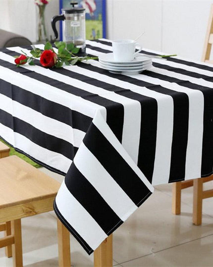 Stylish Striped Canvas Tablecloth | Timeless Elegance and Durability