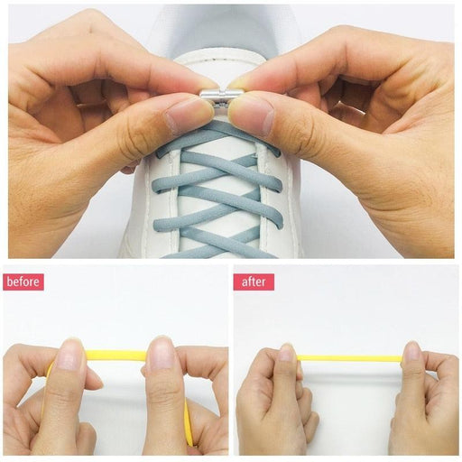 Effortless No Tie Elastic Shoelaces System with Metal Locks - Upgrade Your Footwear!