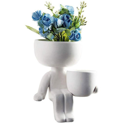 Whimsical Humanoid Ceramic Planter: A Stylish Accent for Contemporary Spaces